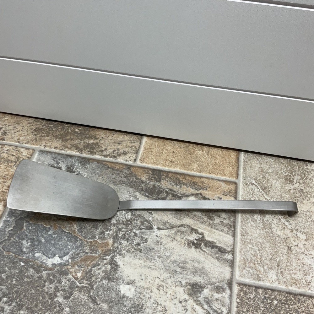 Gero Zilmeta Stainless Steel Spatula Made in Holland Vintage Hooked Handle 12.5"